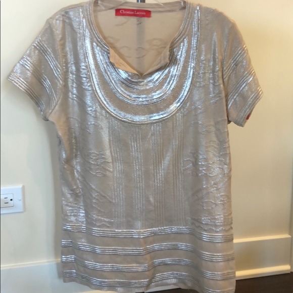 Christian Lacroix Tops - Christian Lacroix metallic cotton top